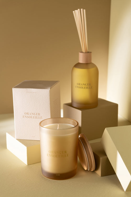 J-Line geurkaars Accords Essentiels - Oranger Ensoleillé - geel - 38U - vtwonen shop