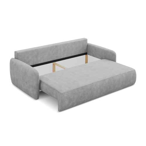 LaMiaSofa 3-zits slaapbank Corle - chenille stof - lichtgrijs - 218x102x86