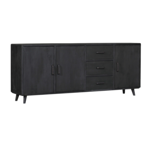 StarFurn Dressoir Omaha - Zwart Mangohout - 220x45x90cm - vtwonen shop