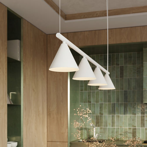 Sollux Lighting Kroonluchter NOX 4L wit - 122x14x215cm