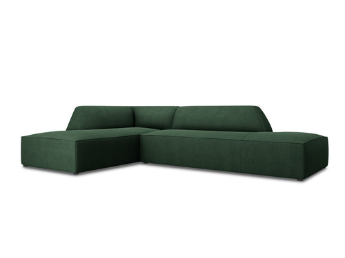 Micadoni linker hoekbank Ruby 4-zits, structurele stof, groente - 180x273x69cm