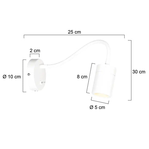Mexlite wandlamp Upround - 1 lichts - 25x 30 cm - wit
