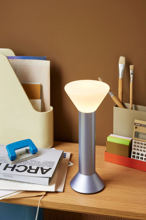 Hübsch draagbare lamp Flash - glas/ijzer - ø14xh30cm, led, 3w - vtwonen shop