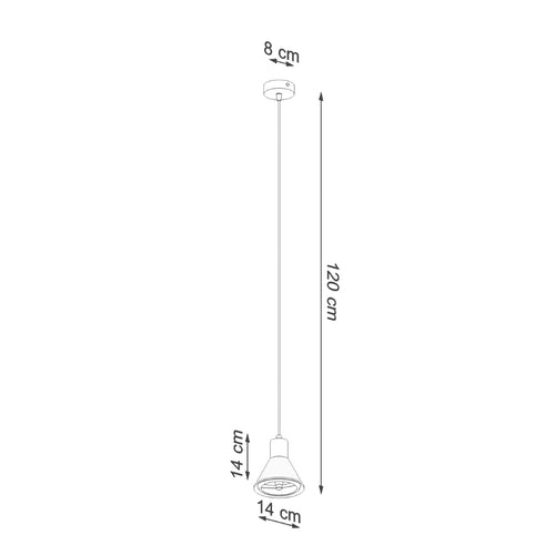 Sollux Lighting Hanglamp TALEJA 1 wit [ES111] - 14x14x120cm
