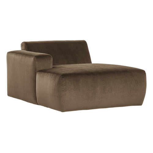 WOOOD chaise longue bank links Mojo Base - Velvet - Taupe - 74x112x162
