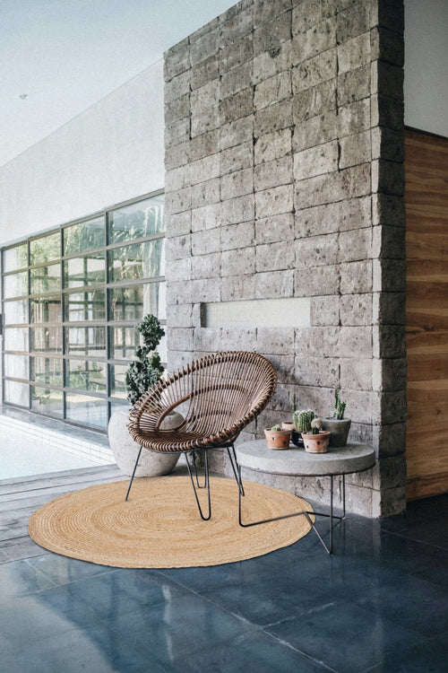 AFK Living vloerkleed Natura - handgemaakt - Jute - 90 x 90 cm