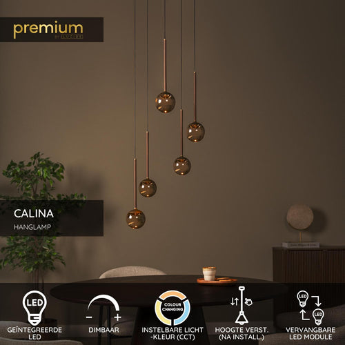 Lucide hanglamp CALINA - Geïntegreerde LED - Amber