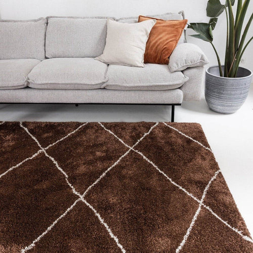 Interieur05 berber vloerkleed Nea- roest/cream - 150 x 80 cm