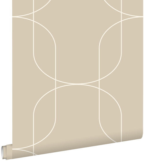 ESTAhome behang geometrische vormen beige - 50 x 900 cm - 139649