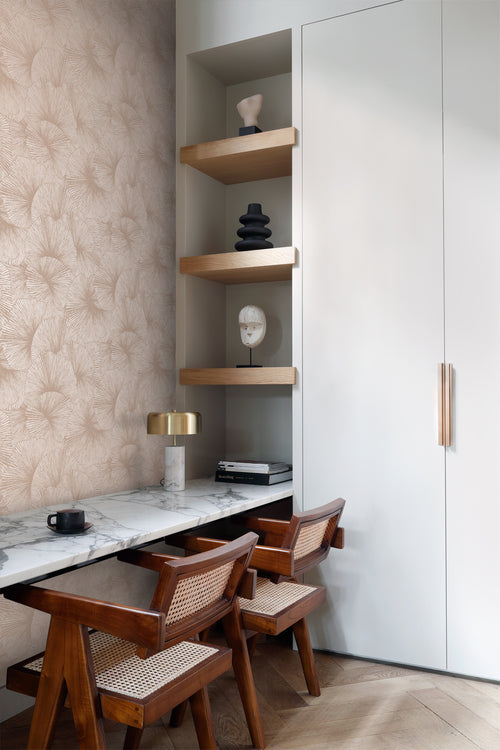 Origin Wallcoverings behang 3D-motief bladeren oudroze - 53 cm x 10.05 m - 348009 - vtwonen shop