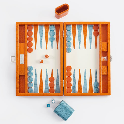 Premium Interiors - Backgammon - Gemiddeld BACKGAMMON - leer zonnekleur 38cm