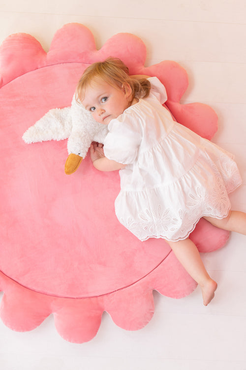 J-Line speelmat Bloem - polyester - roze