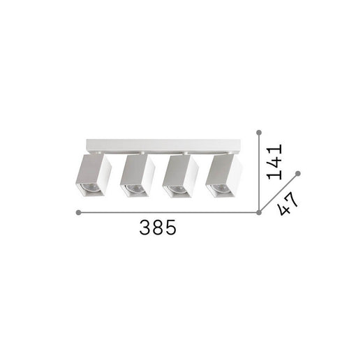 Ideal Lux DYNAMITE Vierkante plafondspotbalk wit 4x GU10