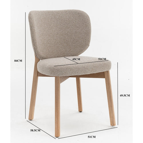 DÉJA Living Eetkamerstoel Nobu - Beige/Naturel Eiken - Set van 2 - vtwonen shop