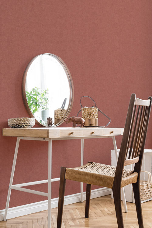 Livingwalls behang linnenstructuur rood - 53 cm x 10.05 m - AS-374309