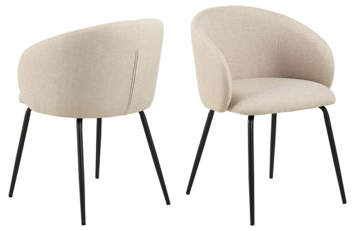 Rebellenclub Eetkamerstoel Rylin - Set van 2 - Beige - vtwonen shop