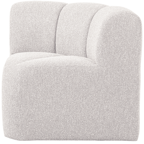 WOOOD eetbankje hoek met rugleuning Mojo - Bouclé - Ecru Melange - 83x83x83