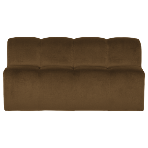 WOOOD eetbank 164 cm met rugleuning Mojo - Velvet - Honinggeel - 83x164x73