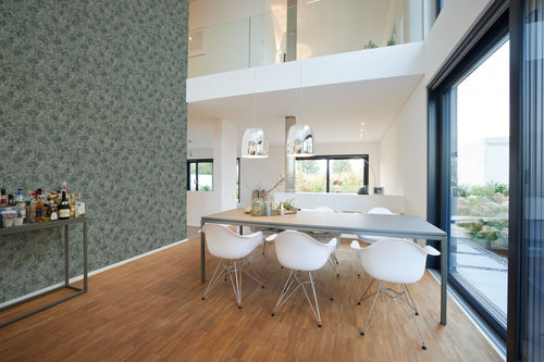 Livingwalls behang effen groen en crème - 53 cm x 10.05 m - AS-389701