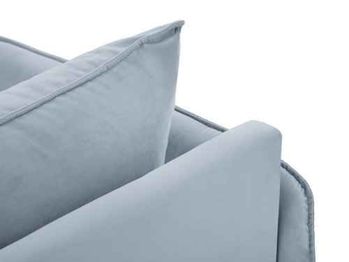 Cosmopolitan Design linker meridiaan Vienna flueel, lichtblauw - 170x110x95cm