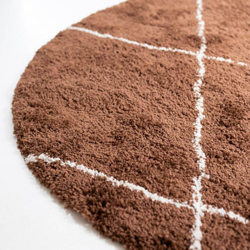 Interieur05 Berber vloerkleed rond hoogpolig Roest/Cream - scandinavisch - nea - 240 x 240 cm - vtwonen shop