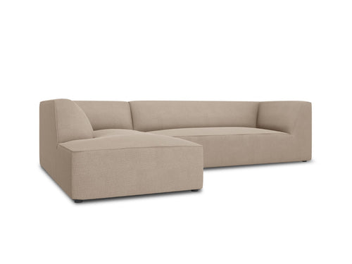 Micadoni linker hoekbank Ruby 4-zits, structurele stof, donkerbeige - 180x273x69cm