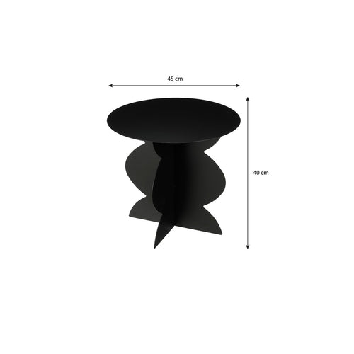 Mica Decorations Rafi Bijzettafel - H40 x Ø45 cm - IJzer - Zwart