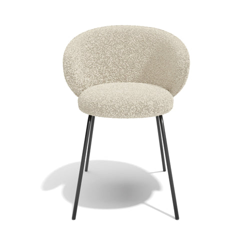 Sia Home - Eetkamerstoel LUNA - Bouclette stof - Crème - 53.5cm