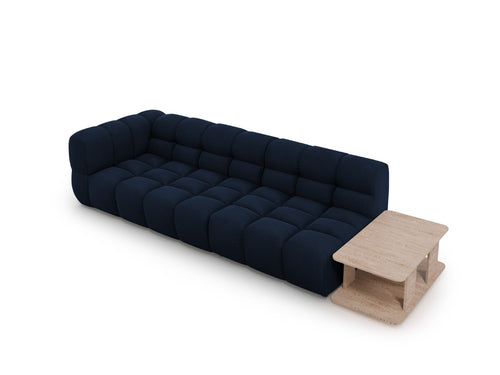 Cosmopolitan Design Rechte modulaire bank Sky 4-zits, flueel, koningsblauw - 102x297x70cm