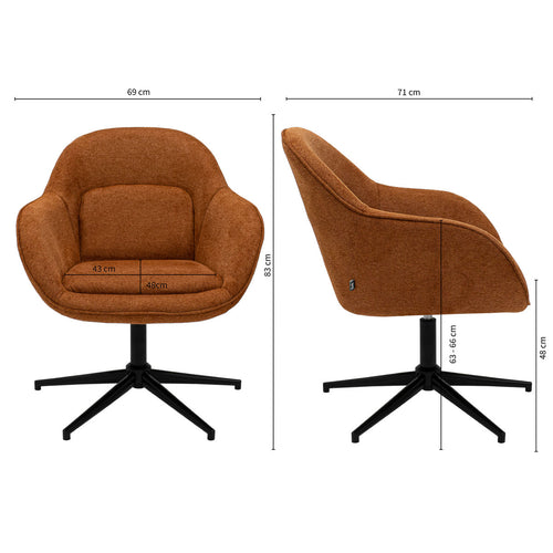Kick draaifauteuil Lux - Terra - vtwonen shop