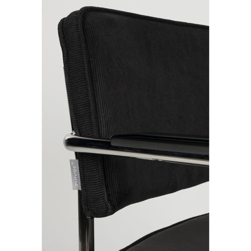 Zuiver Ridge Rib Eetkamerstoelen armleuning Zwart - Set van 2 - vtwonen shop