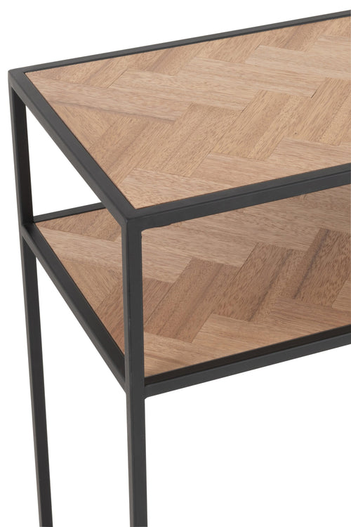J-Line console Zigzag - hout/metaal - naturel/zwart