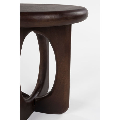 Housecraft Living Jani Bijzettafel Rond 40 cm Mangohout Donkerbruin