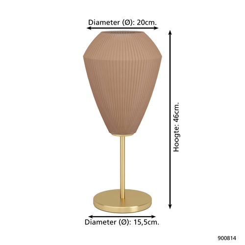 EGLO tafellamp Caprarola - e27 - 46 cm - zand/koper - satijn glas