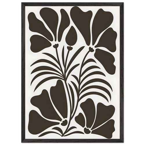 Artfulprints Poster met Lijst Matisse – Botanical shapes   - 50x70 cm - Bruin