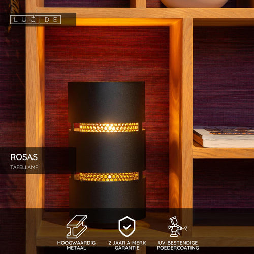Lucide tafellamp ROSAS - 1xE27 - Zwart