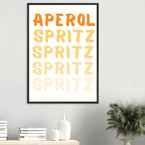 Artfulprints Poster Aperol Spritz - Written   - A4 21x29.7 cm - Oranje