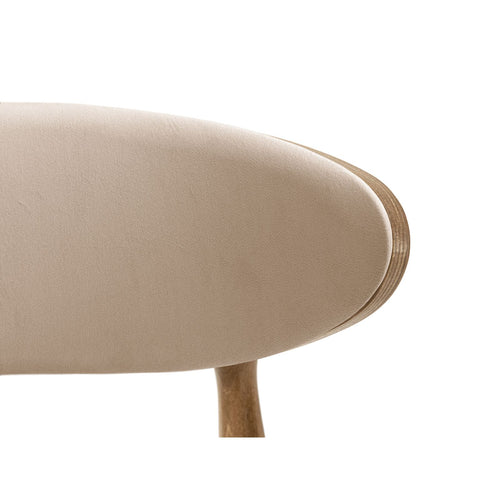 Set van 2 fluwelen stoelen Rina flueel beige amandel - 48x47.5x79cm