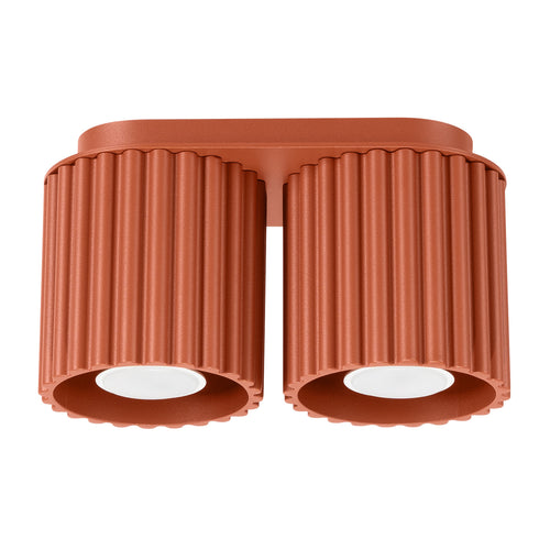 Sollux Lighting Plafondlamp AURA 2 rood ochra GU10 - 21x10x12cm
