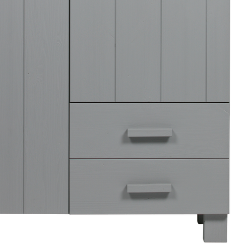 WOOOD kast met laden Dennis - Grenen Geborsteld - Grijs - 202x111x55