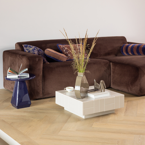 WOOOD kussens bruin/blauw Niva - Set Van 4 - 50x50x10