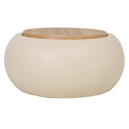 DÉJA Living Salontafel Draby - Rond Beige/Naturel - Incl. Opbergruimte - 73cm
