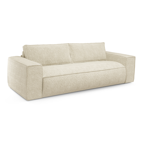 Sia Home - Slaapbank met Dunlopillo-matras, 140 cm JOAN - fluweel crème 214cm