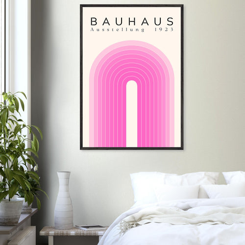 Artfulprints Poster Bauhaus - Pink rainbow   - 70x100 cm - Roze