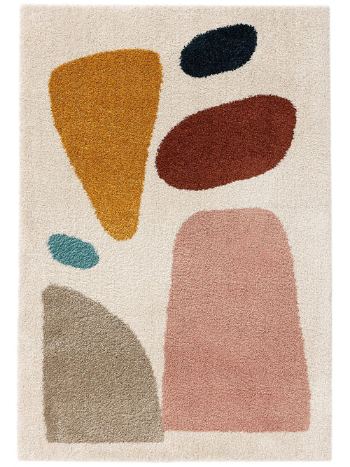 benuta shaggy vloerkleed Louise - crème/roze - 200x290 cm