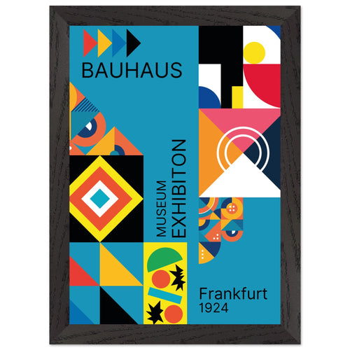 Artfulprints Poster met Lijst Bauhaus - Museum exhibition frankfurt   - A4 21x29.7 cm - Meerkleurig