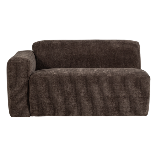 WOOOD 1,5-zits bank arm links Mojo Base - Ribstof - Bruin - 74x145x97