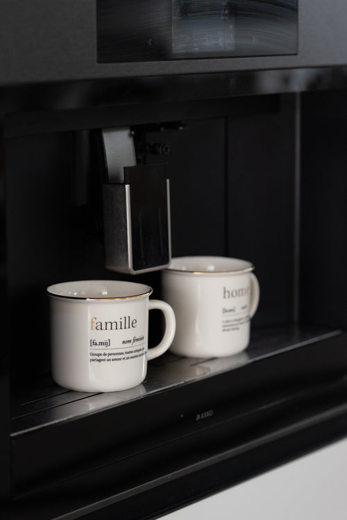 J-Line mok Boodschap Family Home - keramiek - goud - 2 stuks - vtwonen shop