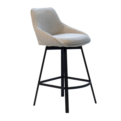 Giga Meubel Barstoel Roos - Stof/Metaal - Beige - Set van 2 - vtwonen shop