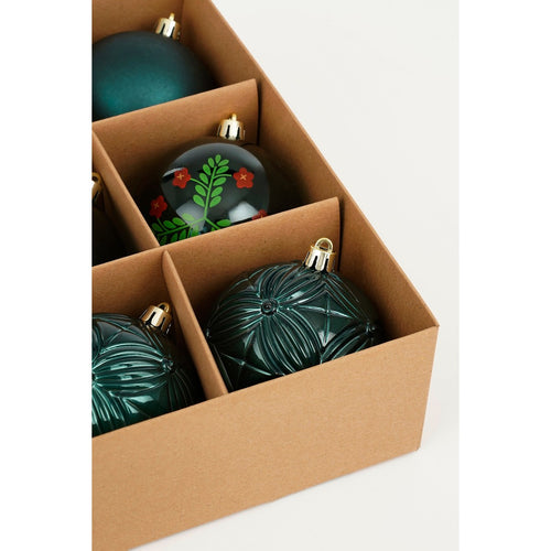 Mica Decorations Bal onbreekbaar groen 9 stuks - d8cm - Onbreekbaar - Groen
